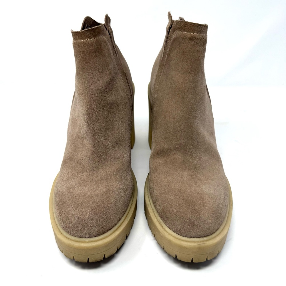 Dolce Vita Cashe H2O Taupe Suede Lug Sole Ankle Platform Boots 8.5 Waterproof - Picture 6 of 16